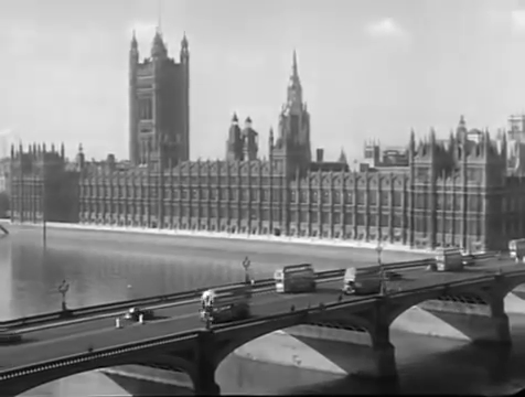 Westminster Bridge and the Houses of Parliament Circa 1957