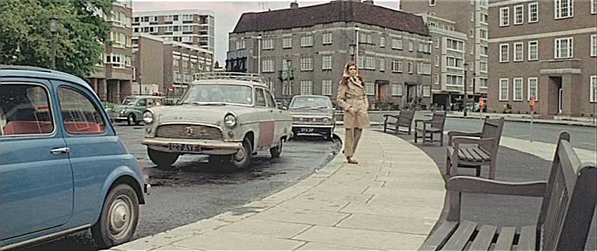 Hyde Park Crescent in W2 with Oxford Square and Tichborne Row in the background. Circa 1970