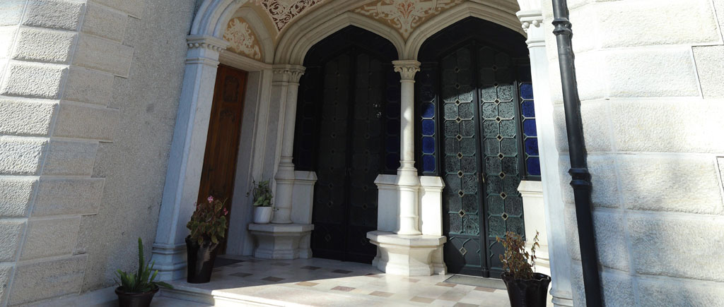 The front door of Victor Fargas' house. Chalet Biester, Sintra, Portugal.