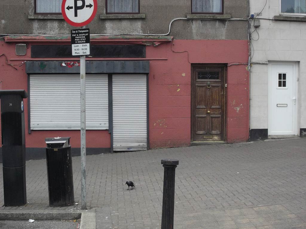 A close up of some rather drab property in Enniscorthy.