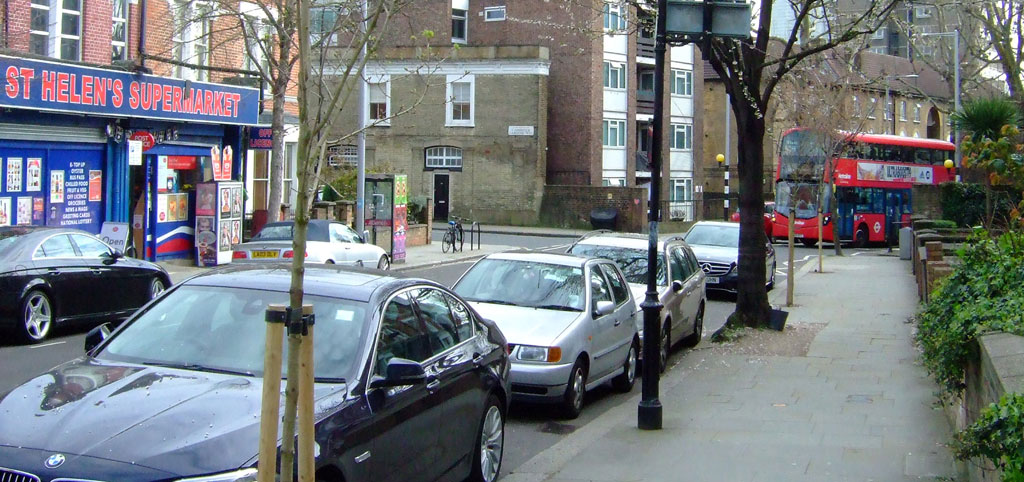 The view south along St Helen’s Gardens, W10.