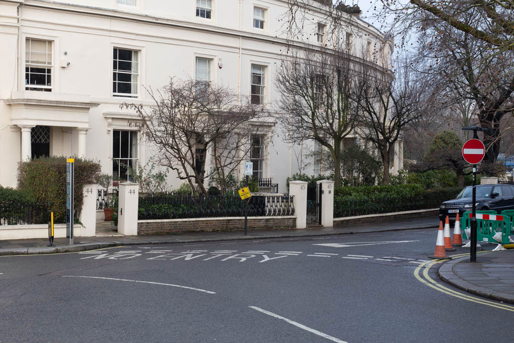 Blomfield Road, London W9 as seen from Westbourne Terrace Road Bridge