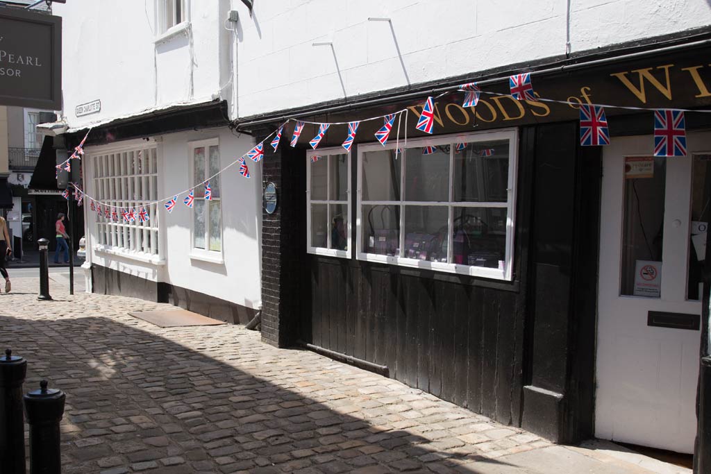 The small parade of shops in Queen Charlotte Street, Windsor.