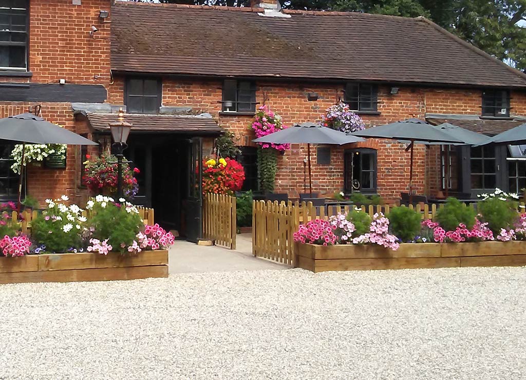 The Jolly Woodman public house on Littleworth Road in Burnham Beeches, Berkshire