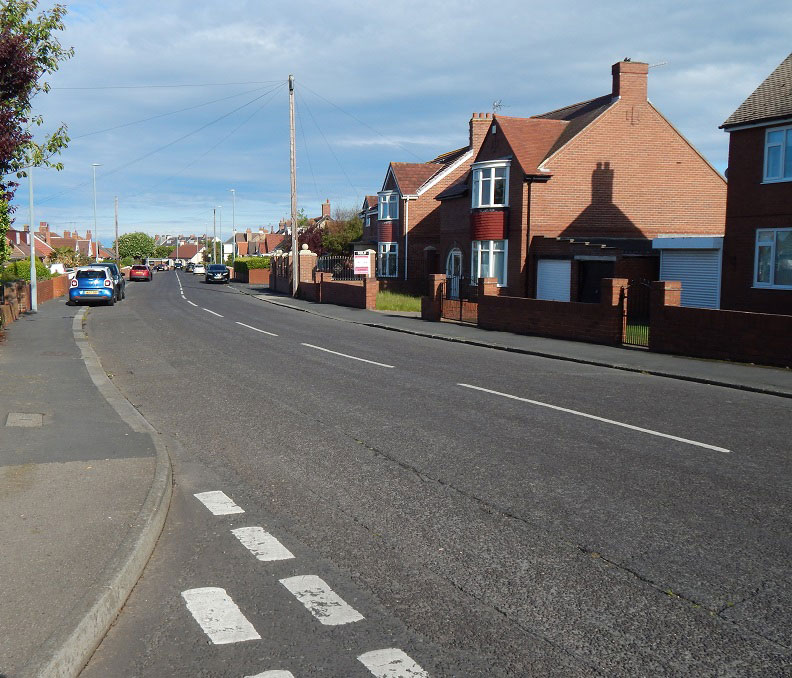 Facing east on Dene House Road, Seaham.