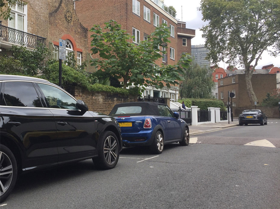 Outside 86 Vincent Square, London SW1 looking east