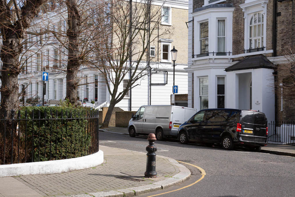 Stafford Terrace looking across to Phillimore Gardens, London W8