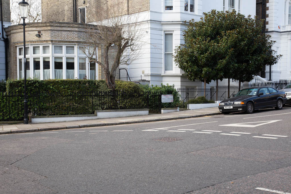 Phillimore Gardens entering Upper Phillimore Gardens, London W8