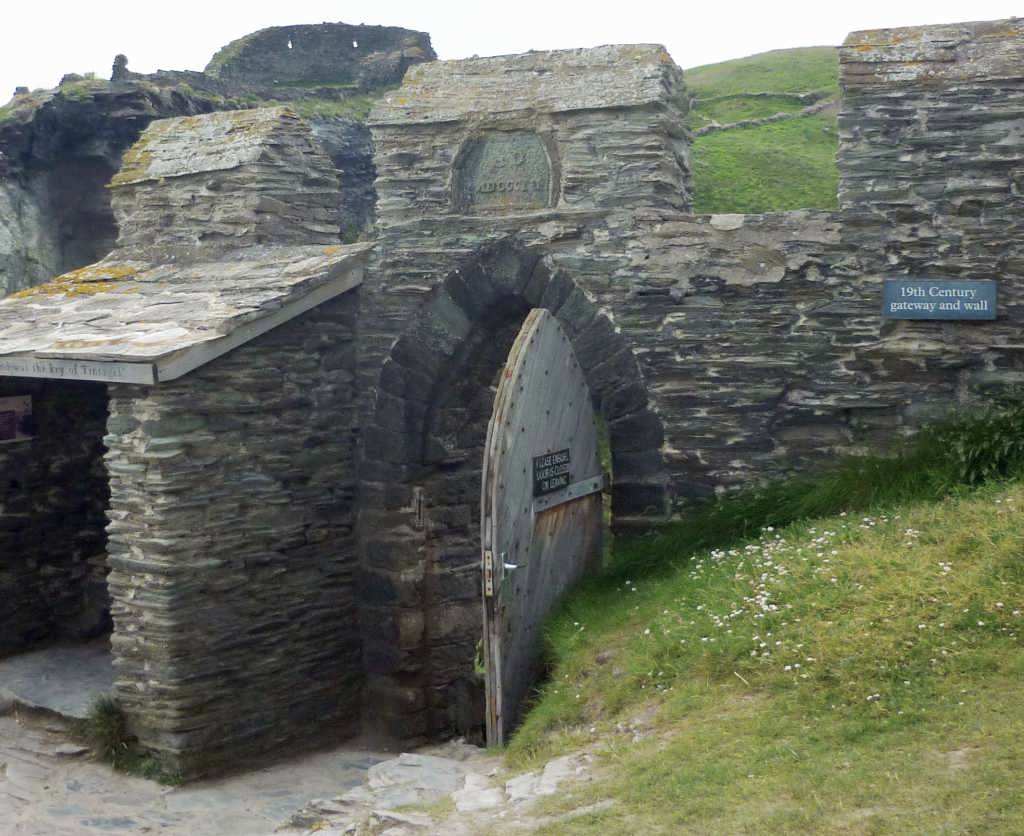 A close up view of a part of Tintagel Castle.
