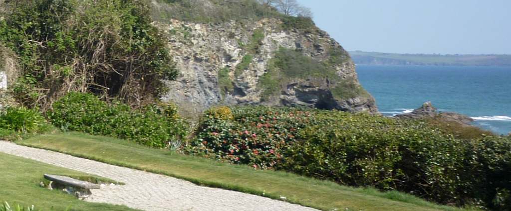 The grounds of Porthpean House. Looking east towards Polkerris and Menabilly.