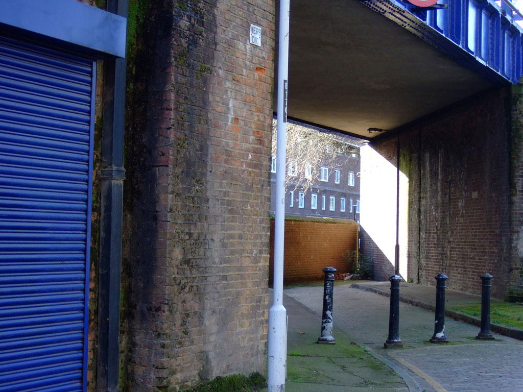 The junction of Three Colt Street and The Mitre in Limehouse.
