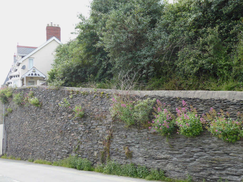 The ramp leads down from a former school on Terrace Road, Aberdovey in Gwynedd.