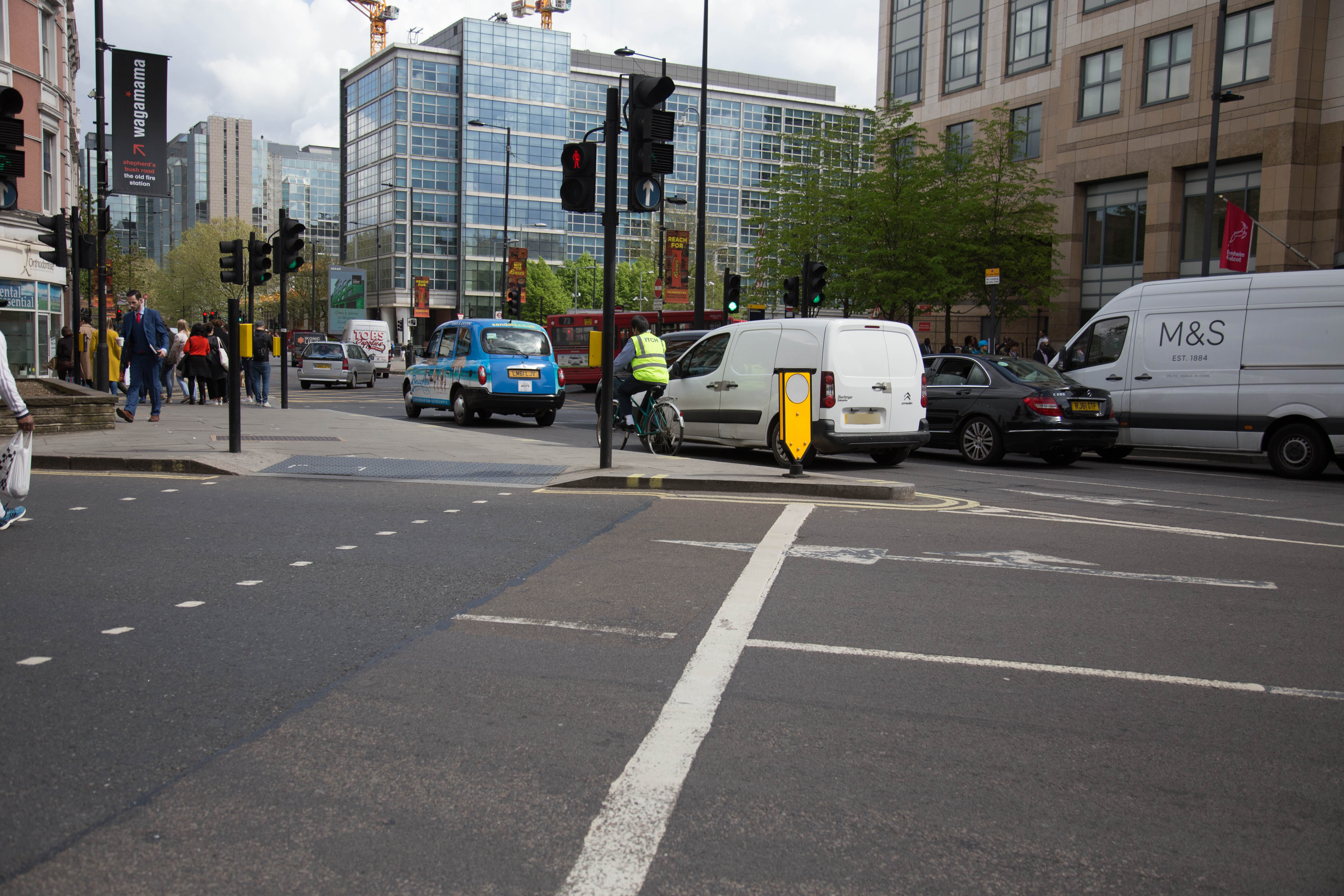 The major road junction at Hammersmith Broadway