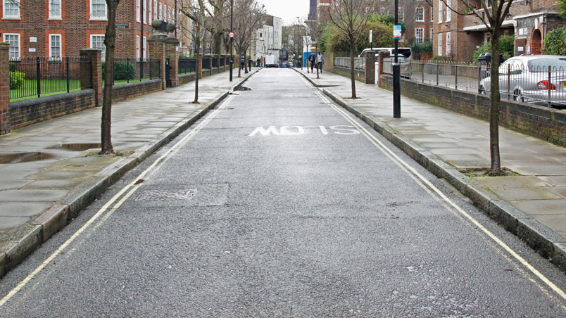 Orchardson Street, London, NW8, looking west towards Edgware Road.