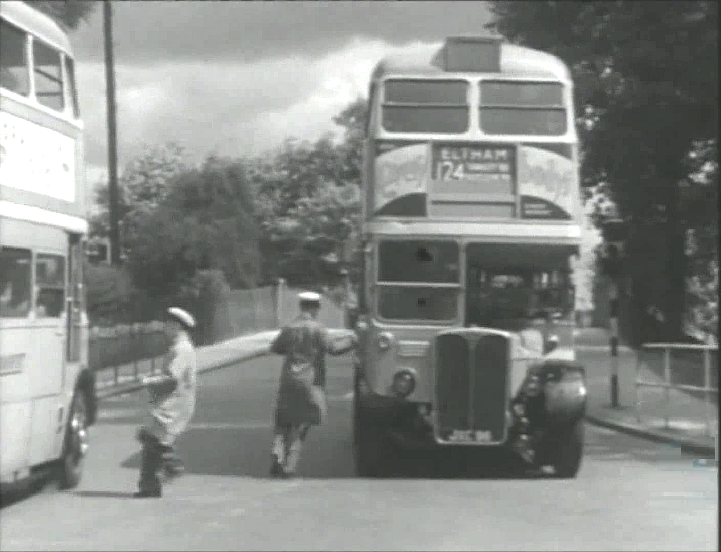 Bellevue Road SW17 and the bridge over the railway, with St James' Drive to the right Circa 1951