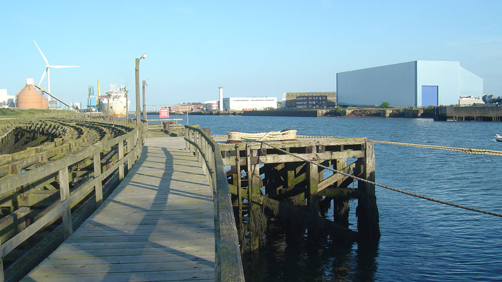 North Side staithe in the River Blyth to the south of Cambois.