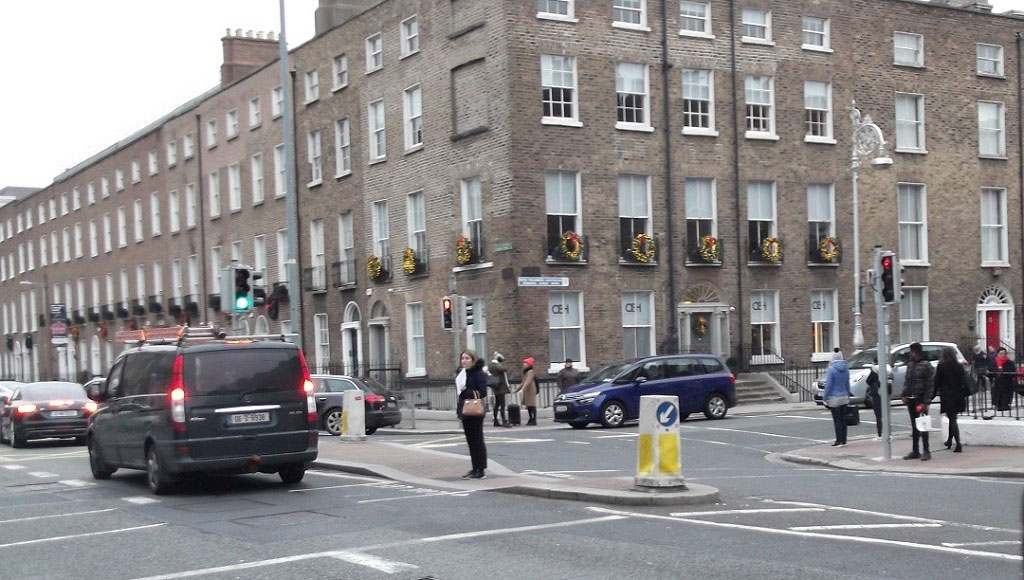 The junction of Leeson Street Lower and Pembroke Street Upper in Dublin 2.