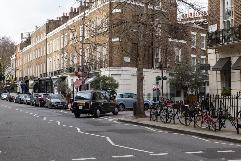 Connaught Street looking towards Porchester Place, London W2