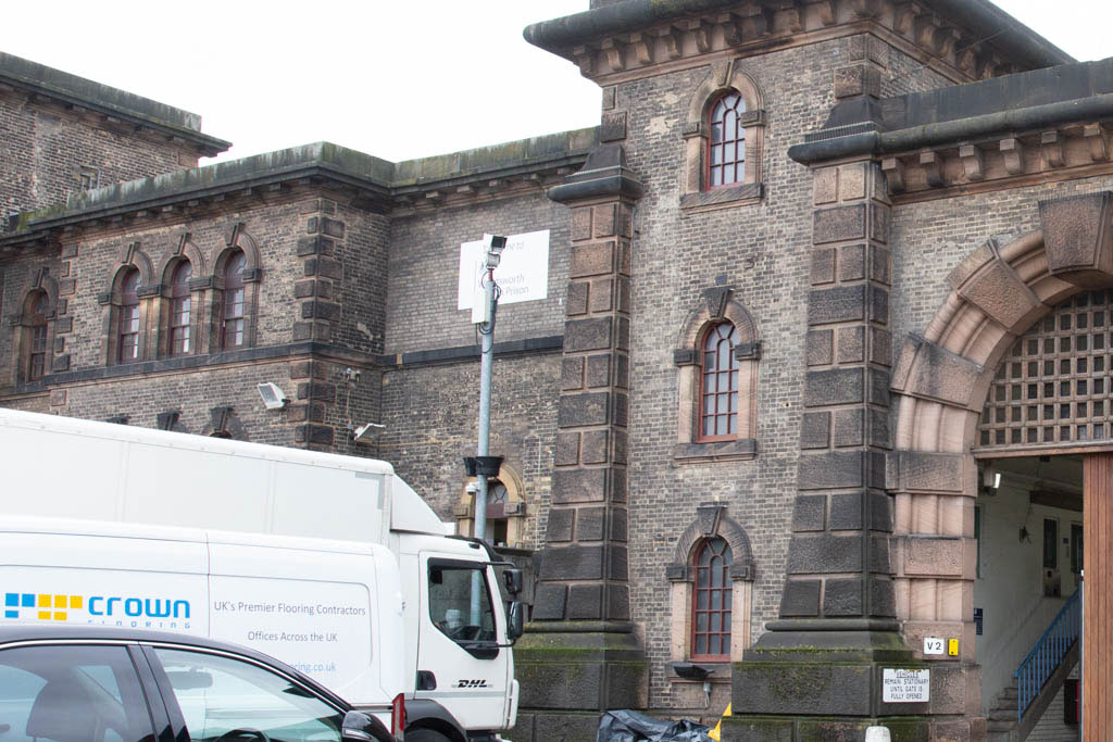 Outside Wandsworth Prison on Heathfield Road in SW18.