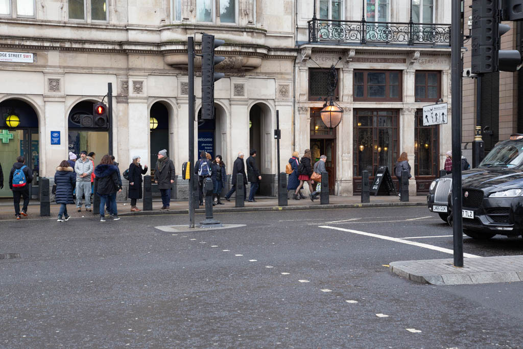 Bridge Street in SW1 with St. Stephen’s Tavern to the right.
