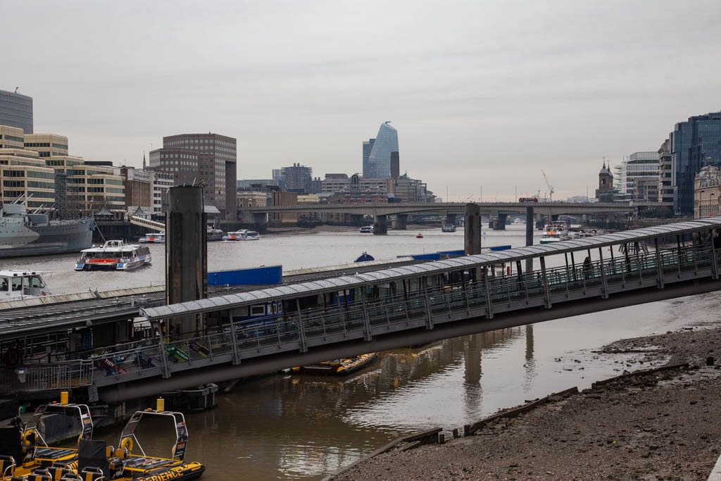 Looking west towards London Bridge over Tower Pier