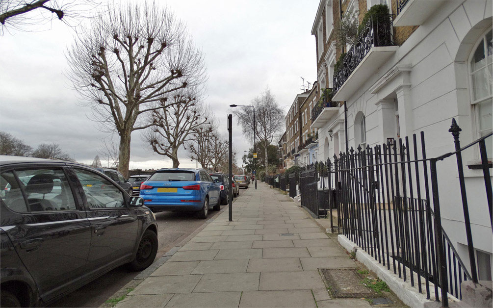 Mornington Terrace, London NW1 looking north.