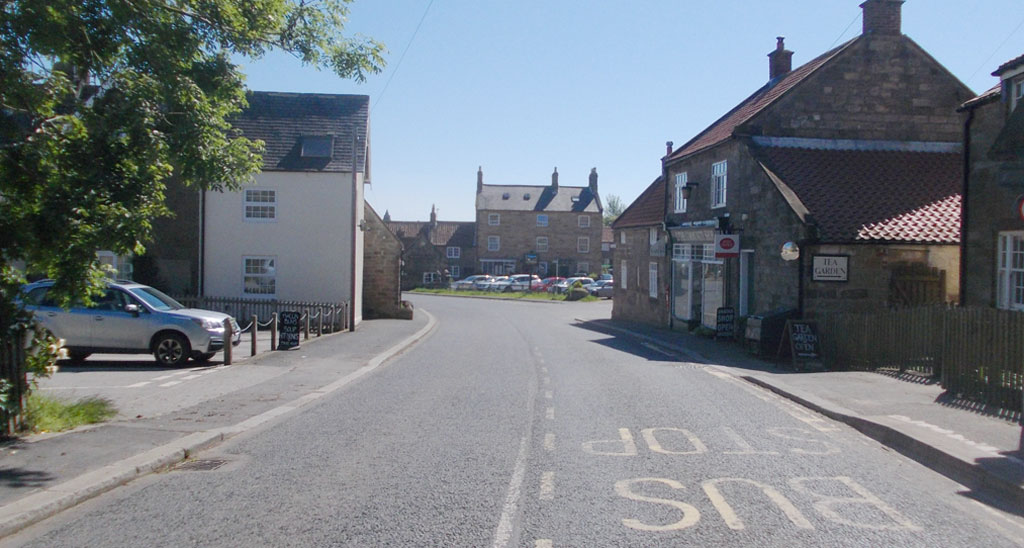 Looking east on High Street in Lythe, North Yorkshire.
