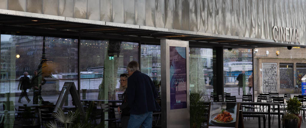 The entrance to the National Film Theatre, part of the South Bank Centre off Belvedere Road SE1.