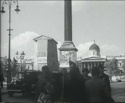 Trafalgar Square from Whitehall. Circa 1940