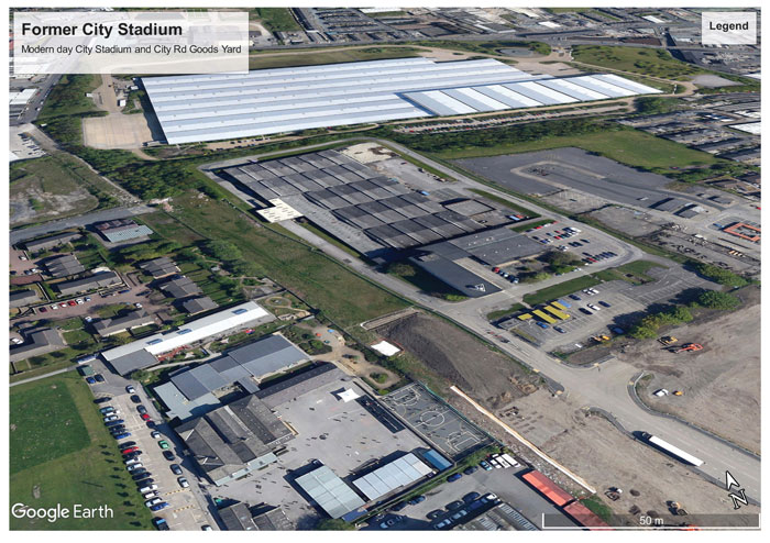 Google Earth View of the former City Stadium, Bradford