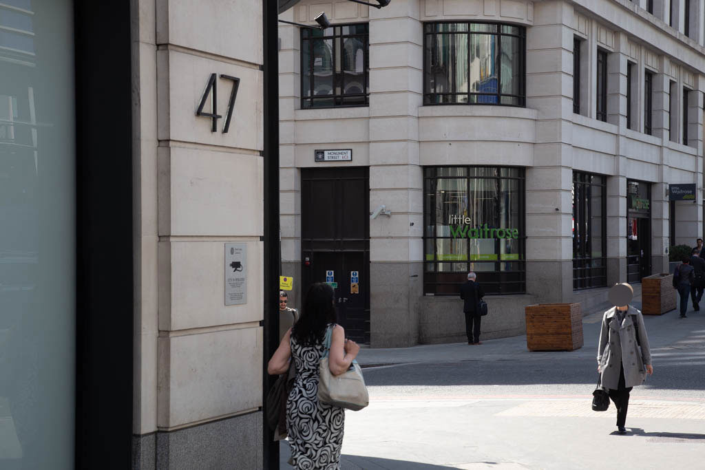 Monument Street as it meets King William Street.
