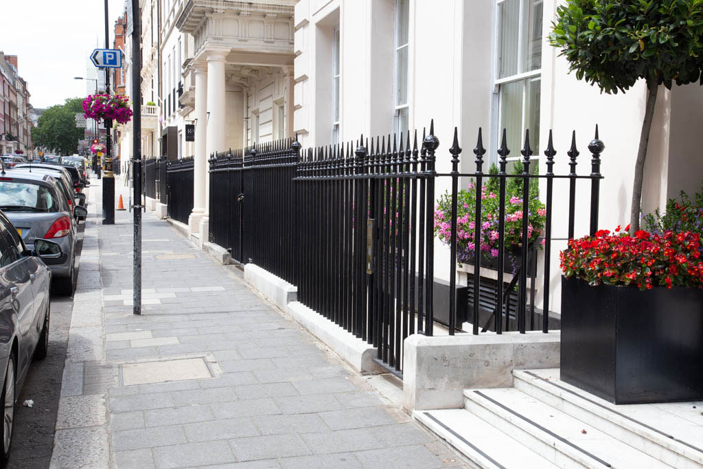 Facing west on Grosvenor Street in London W1.
