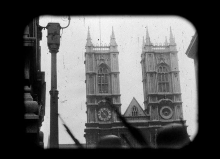 Looking towards Westminster Abbey from Tothill Street. Circa 1960