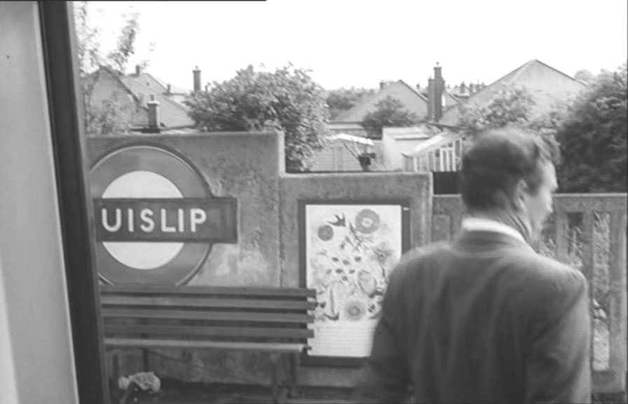Ruislip Underground Station platform bench circa 1964