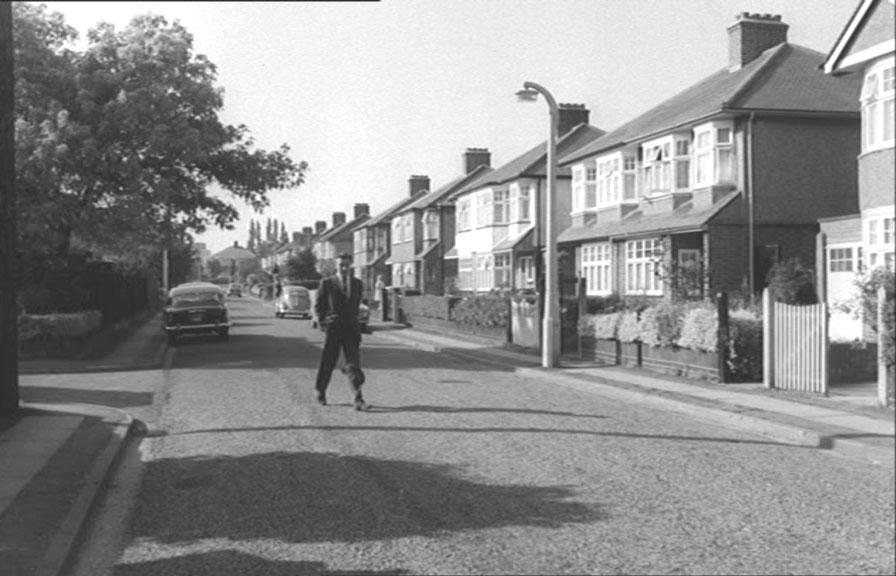 Exiting Courtfield Gardens into Cranley Drive, Ruislip.