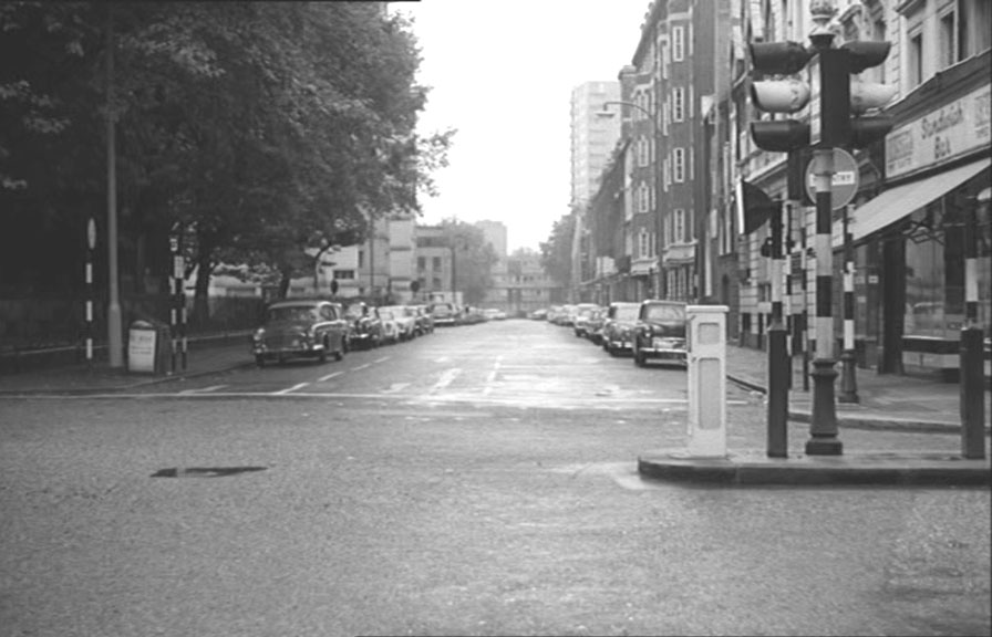 Looking north down Albany Street, London NW1 from Euston Road Circa 1964