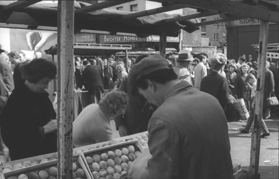Leake Street towards Lower Marsh and the junction with Lambeth Square. Circa 1964