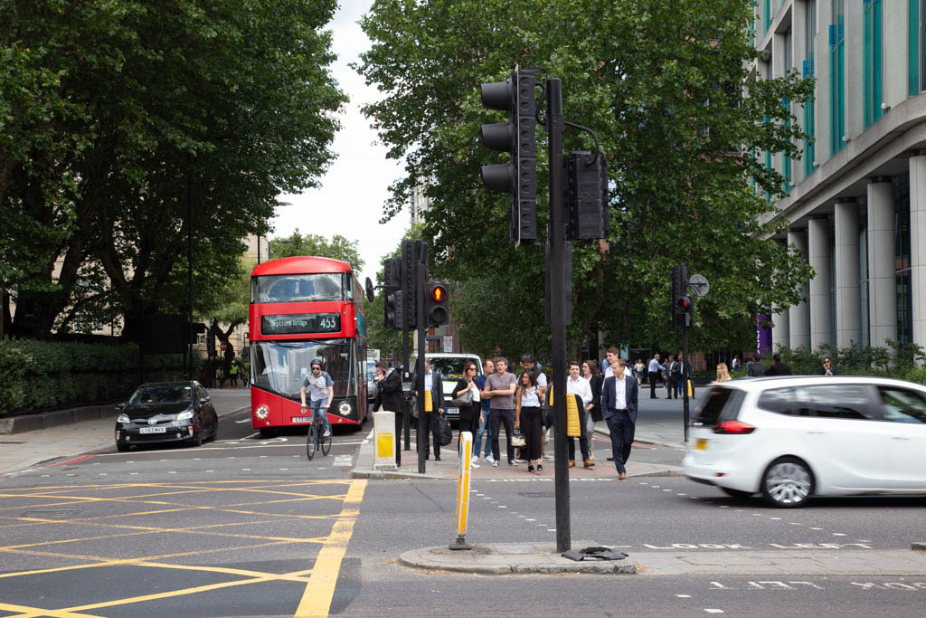 Looking north down Albany Street, London NW1 from Euston Road