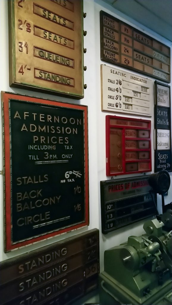 A selection of items on display at the Cinema Museum, Kennington
