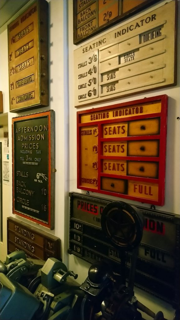 A selection of items on display at the Cinema Museum, Kennington