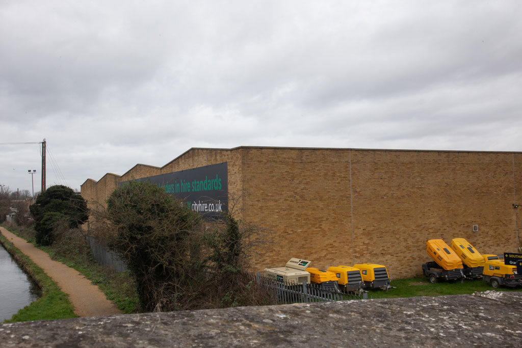 Looking north from Bulls Bridge and the industrial area to the right of the Paddington Branch of the Grand Union Canal.