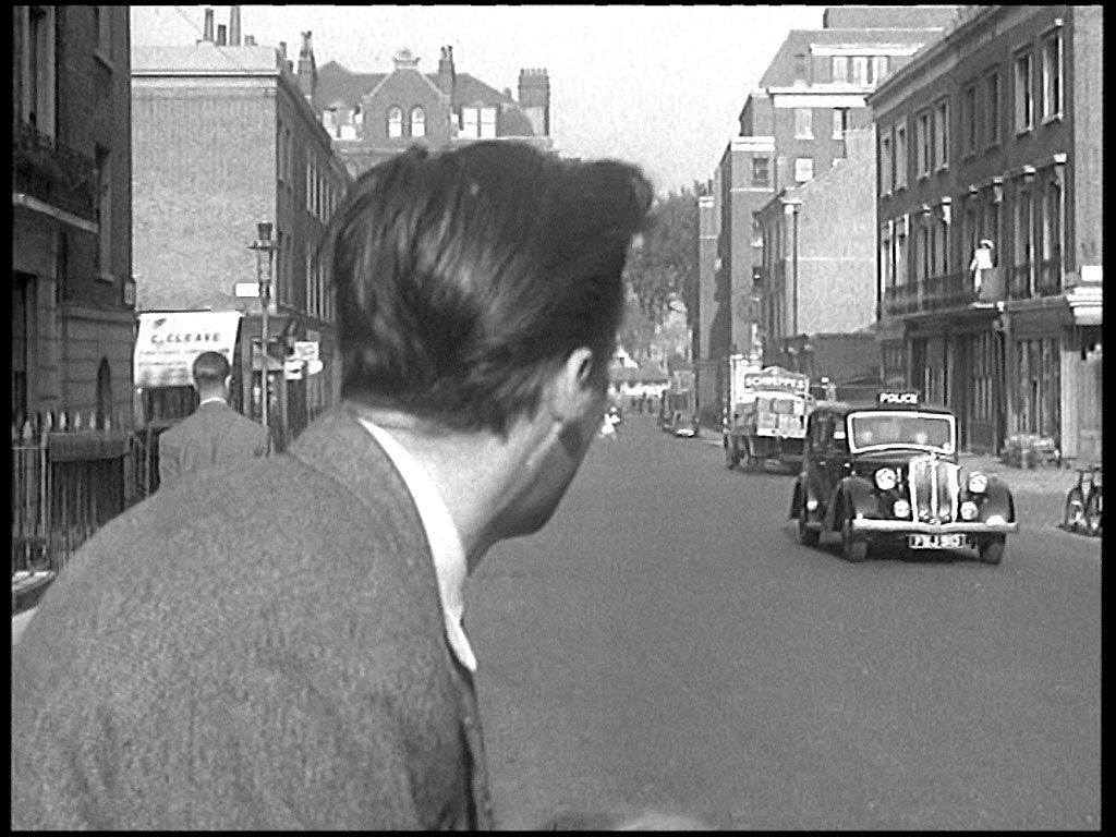 Looking north on Charlwood Street towards Vauxhall Bridge Road and St. Augustine’s Mansions. Circa 1952