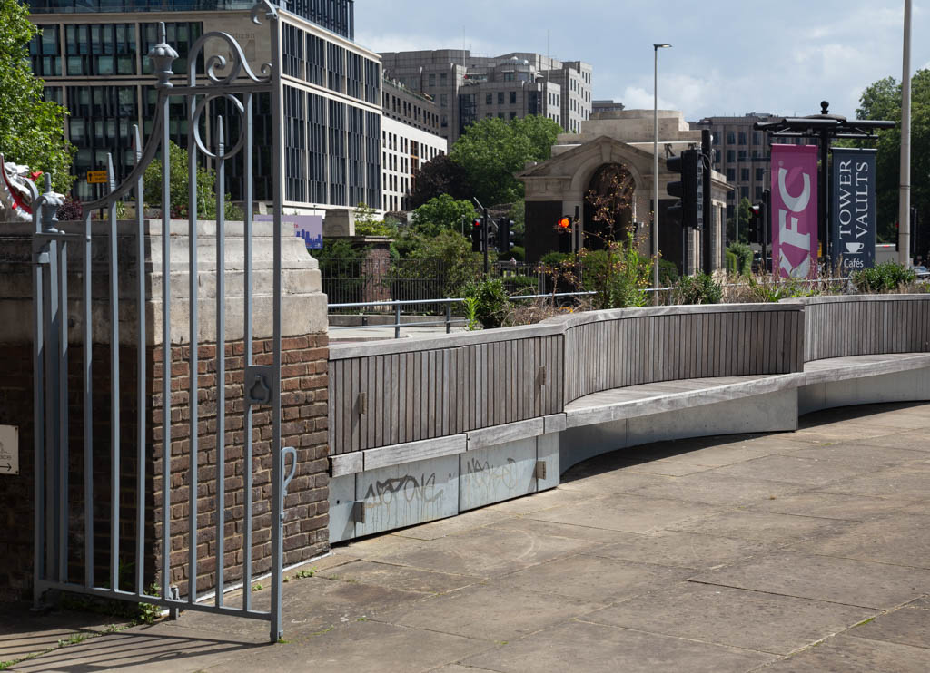Tower Hill Terrace with the Trinity Gardens War Memorial in the right background.