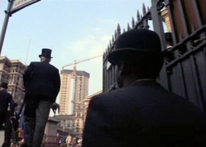 Bank station at the corner of Cornhill and Lombard Street with Mansion House in the right background. Circa 1969