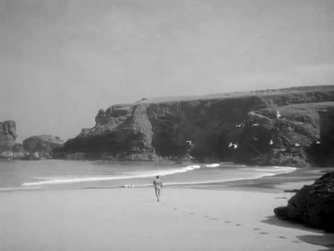 Porthcothan Bay in Porthcothan, Cornwall. Circa 1937