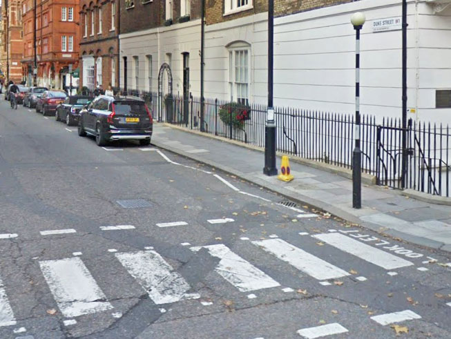 Davies Street, Mayfair W1 where it meets Brook Street