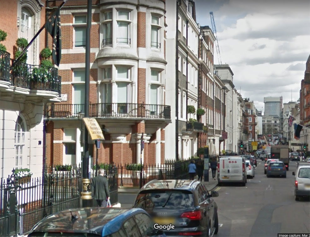looking along Brook Street W1 towards Regent Street