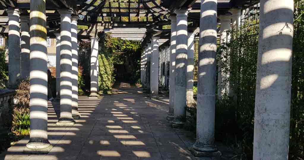 The colonnades in The Hill Gardens.