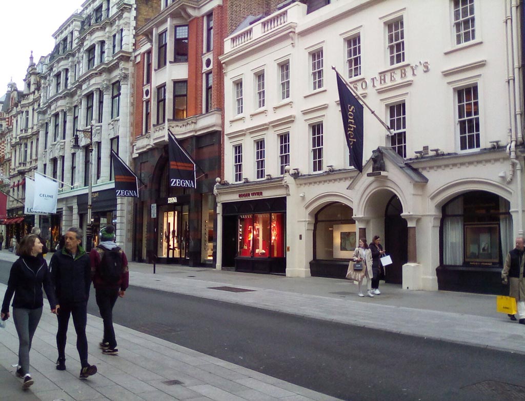 Sotheby’s Auction House on New Bond Street in Mayfair W1