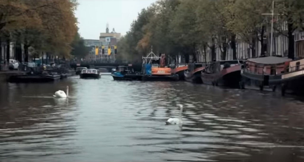 Intersection of Reguliersgracht and Prinsengracht, Shot has been taken from the Duifbrug, Amsterdam Circa 2014